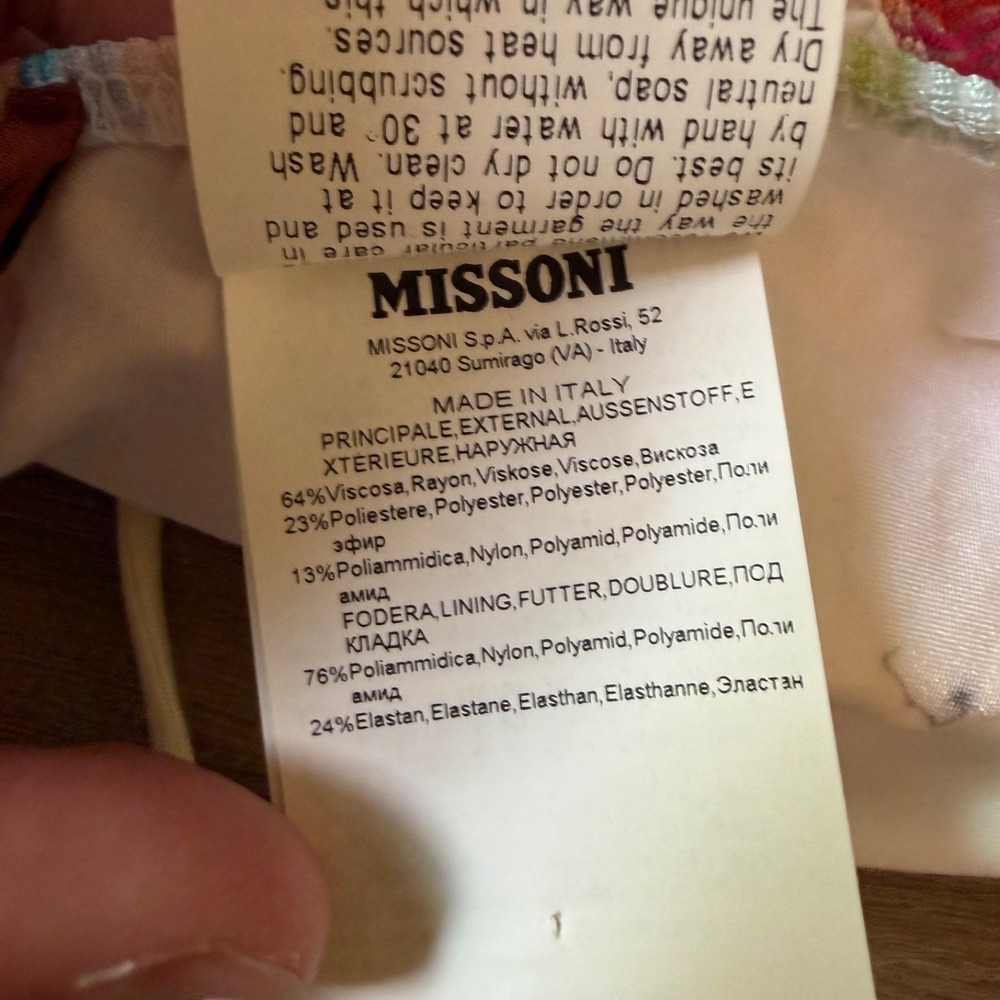 Missoni Mare One Piece Swim Suit Cut Outs Cross Back | Size 44 - Picture 5 of 6